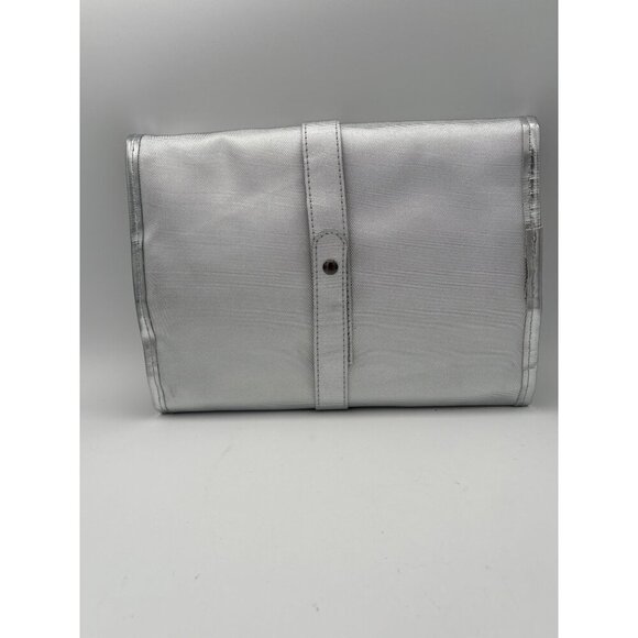 Silver Foldable Travel Jewelry Organizer With Embellished Button Closure - Picture 4 of 10